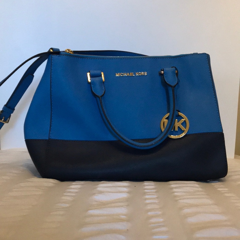 Block Color Blue Michael Kors satchel purse
